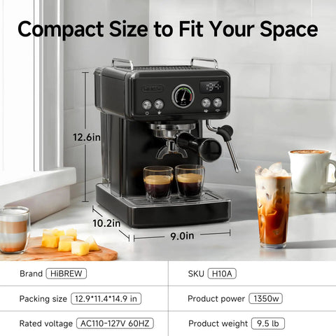 Premium 58Mm Espresso Coffee Machine Built Different With A High Octane 20 Bar Pump And Sleek Black Stainless Steel Frame.