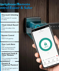 Fingerprint Door Lock with Keyless Entry, Bluetooth Smart Lock, touchscreen keypad displayed on smartphone app control interface
