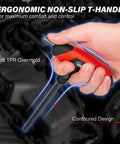 Hand gripping ergonomic T-handle from 14 Piece T Handle Allen Wrench Set With SAE And Metric Hex Keys Beefy High Torque CR V Steel Hex Key