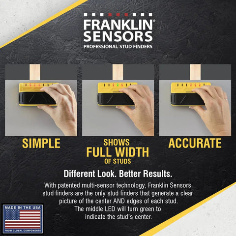 Heavy Duty Multi Sensor Stud Finder With Advanced Wall Scanning Capabilities Featuring Seven Precise Detectors For Knockout Accuracy And Effortless Gliding Across Drywall With No Sweat Calibration For Hardworking DIY Pros