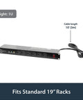 Rack Mount PDU Power Strip With 16 Outlets For 1U Network Server Racks Surge Protected 120V 15A 6 Ft Cord Front And Back Access