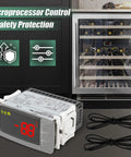 Digital Temperature Controller Replaces Dixell Xr06Cx For Commercial Freezers And Walk In Coolers 120 Volt AC Thermostat, displayed with wine cooler, precision control.