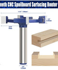 CNC Spoilboard Surfacing Router Bit With One Quarter Inch Shank Four Wing Carbide Rabbet Slot Cutter For Woodworking slab flattening