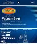 Packaging of Replacement Vacuum Bags For Eureka RR Boss Smart Vac 4800 9 Pack, highlighting 99.7% filtration efficiency.