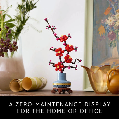 Botanicals Plum Blossom Building Set For Adults Diy Flower Craft Kit For Dining Table Centerpiece And Living Room Decor Grown Folks Friendly 18 Plus Relaxing Creative Experience Gift For Birthdays 10369, blue pot tabletop display