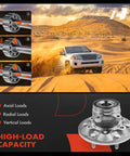 Front Wheel Bearing And Hub Assembly Pair For Six Lug 2009 To 2012 Chevrolet Colorado And GMC Canyon 4WD Only High Load Capacity Roller Bearing System OEM Grade Front Hub Modules For Smooth Spin And Long Lasting Durability