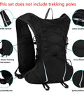 Ultra Lightweight Hydration Vest 5L Water Backpack with 2L BPA Free Bladder showing elastic cords and mesh