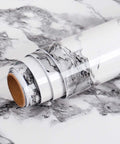 Roll of Marble Peel And Stick Wallpaper For Kitchen Countertops Waterproof Self Adhesive Vinyl Wrap Gray Marble Contact Paper For Bathroom Tables Desks And Furniture 15.8 By 78.8 Inches Renter Friendly Diy Easy Trim on a surface