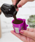Using EZ Scoop Coffee Scooper And Funnel For Reusable K Cup Pods, Two Tablespoon Capacity, Mess Free Scoop And Dispense