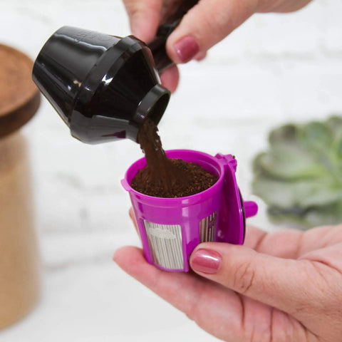 Using EZ Scoop Coffee Scooper And Funnel For Reusable K Cup Pods, Two Tablespoon Capacity, Mess Free Scoop And Dispense