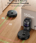 Two Upgraded Bagless Self Emptying Robot Vacuum And Mop With 6000Pa Suction LiDAR Navigation near charging station