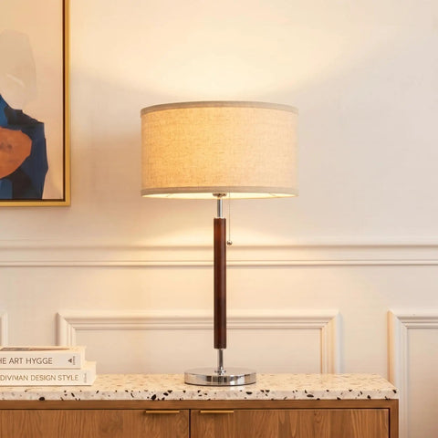 Carter LED Bedside Lamp With Soft Ambient Glow For Bedroom And Office on a marble table
