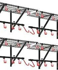 Heavy Duty Garage Wall Shelving 4 Pack With Bike Hooks And Overhead Storage Rack Adjustable Spacing Wall Organizer For Tools Gear Bikes