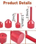 Flange Two-Hole Alignment Pins Set With Built-In Level, Detachable Double Pins in 1-1/8 and 1-5/8 Inch, 6061 Aluminum Red, 4-piece
