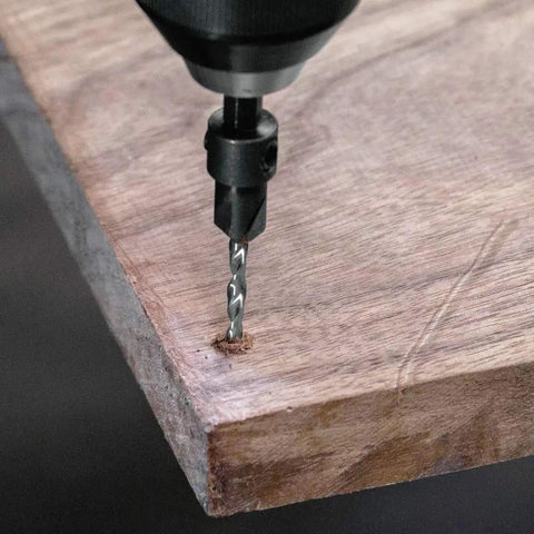 Three Piece Countersink And Drill Bit Set With Hex Wrench, Includes Sizes Six, Eight And Ten, Drills Pilot Holes Countersinks And Counterbores In One Easy Step, Quarter Inch Hex Shank Fits Impact Drivers And Drill Drivers drilling wood
