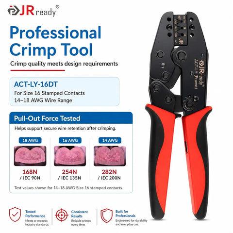 Deutsch DT Connector Kit Bundle With IP68 Waterproof 2 3 4 6 8 12 Pin Plugs shown with professional crimp tool for 14-18 AWG.
