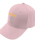 Im Just His Apprentice Pink Adjustable Cap For Men Dope Hat With Custom Fit Featuring "God Wins" Text and Cross Design