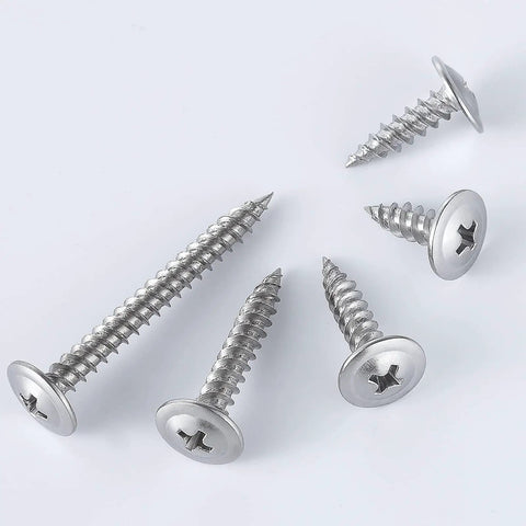 Phillips Truss Head Wood Screws Stainless Steel 410 Self Tapping Pro Grade Assortment Kit With Multiple Lengths, front view