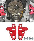 Two Piece Oil Pump Alignment Tool Kit, Billet Aluminum Guide for Gen V LT1 LT4 LT5 L83 L86 L87 Engines, shown installed and uninstalled
