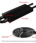 Universal 2 Pass Tube And Fin Transmission Cooler Kit, aluminum black power steering cooler with hose dimensions