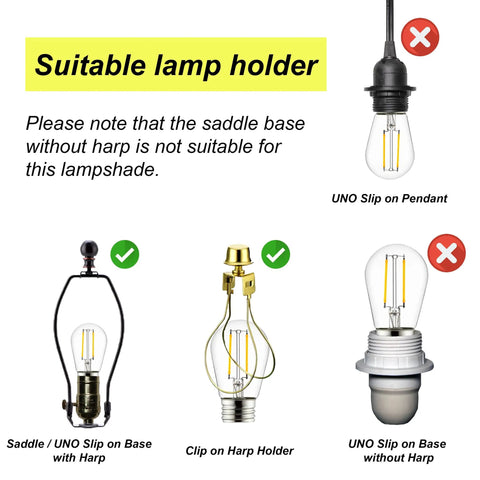 Chart showing suitable lamp holders for Beige Linen Drum Lampshade Set Of 2 For Table Floor And Pendant Lights With UNO Fitter