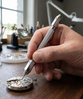 Using Top Shelf 6 Piece Double Ended Pin Vise Kit For Jewelry Making to work on watch gears.
