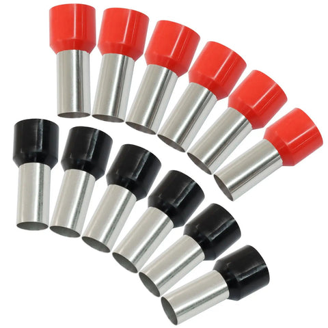 Wire Ferrules Kit For 1 AWG, 100 Pcs Black And Red, Tube Type Crimp Connectors For Electrical Wiring, Copper And PP Housing, Durable And Safe, Easy To Crimp, Great For Automotive And Home Wiring Projects, red and black ferrules
