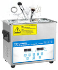 No Sweat Industrial Grade Heated Ultrasonic Cleaner System With Digital Touch Timer And Gentle Warm Vibration For Jewelry Carburetors And Auto Repair Gear 32 Liter Tank with liquid and brushes.