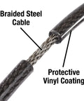 Detailed view of Set Your Own Four Digit Combination Bike Lock With Braided Steel Cable And Weather Resistant Vinyl Coating