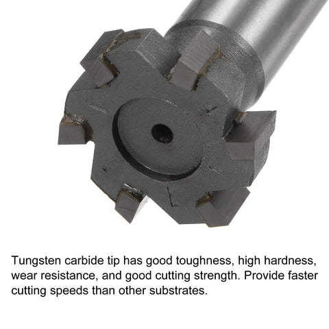 Pro Grade T Slot Milling Cutters With 30mm Cutting Diameter And 8mm Cutting Depth, 16mm Shank, 6 Flutes, Tungsten Carbide Tip