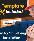 Person using template and drill for installing 2 Pack Heavy Duty Pivot Hinge Set With Door Ball Catch For Wood Doors