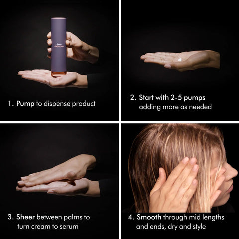 Application instructions for Chitosan Pre Style Cream For Straight To Wavy Hair With Light Conditioning 100ml Delivers 2x Longer Hold And Up To 50 Percent Less Frizz Ideal For Thin Strands Lightweight Formula For Easy Smooth Styling.