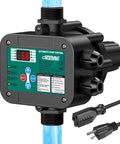 Smart Adjustable Pressure Switch For Well Pumps With Auto Dry Run Protection, Works On Submersible And Shallow Well Garden Jet