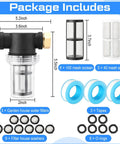 No Nonsense Inline Garden Hose Filter Set With 40 And 100 Mesh Screens, Sediment Filter For Hose, package contents overview