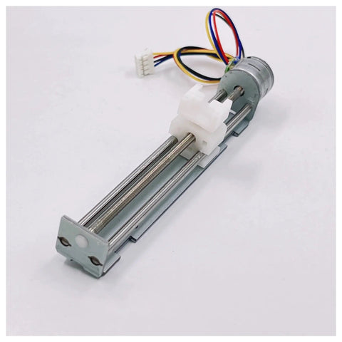 DIY Friendly Two-Phase Four-Wire Stepper Motor Kit With 5V To 9V Input, 15mm Drive, 80mm Linear Actuator, 15.5 Ohms, shown at angle