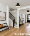Foyer with 2 Pack Semi Flush Mount Ceiling Light Fixtures Farmhouse Black Industrial Metal Cage Kitchen Hallway Entryway Bedroom Laundry Lights With E26 Base 13 Inch Wide Bulbs Not Included