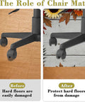 Before and after image showing Vintage Floral Non Slip Round Furniture Pad Thick Padded Floor Glider protecting hardwood floors.