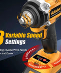Beast Mode High Torque Brushless Impact Wrench 750 Nm Half Inch Drive For Auto Repair And Construction Heavy Duty Impact Gun For Fast Bolt Removal Long Lasting Power Versatile And Easy To Use, 3-speed settings