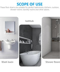 Copper Bathtub up Waste Plug Round Drain Stopper with Slotted displayed in modern bathroom scope of use including wash basin and shower room.