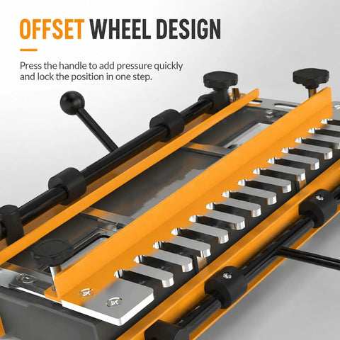 Thirty Inch Dovetail Jig For Woodworking Router Guide Joinery Template Cabinet Building Drawer CNC Machined with offset wheel design.