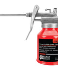 Hand pump oiler can, red 8.5 oz bottle, 3 in. spout, metal lever, Project Pro label