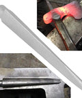 Pro Grade Axe Eye Drift Mandrel Tool For Blacksmiths And Knife Makers, Hand Forged Eye Drift next to heated axe head