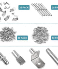 Upgraded 4 Styles Shelf Pins Kit With 5mm And 1/4 Inch Nickel Shelf Support Pegs, 145-piece set for cabinets and bookshelves.