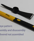 Disassembled All In One Adze Pick And Weeding Mattock Hoe With 15 Inch Plastic Coated Fiberglass Handle