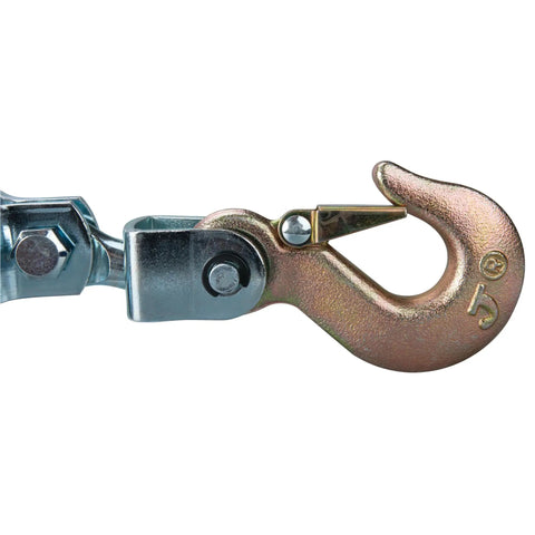 Close-up of drop forged steel safety hook of Beast Mode Dual Gear Power Puller 2 Ton Capacity Winch with 6 Foot Aircraft Cable