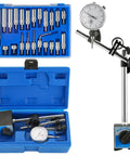 DASBET dial indicator with magnetic base, long arm, 0-10 mm range, in a blue tool kit case.