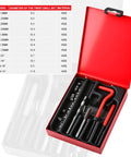 All In One M6 X 1.0mm Helicoil Thread Repair Kit with HSS drill bits, taps, installation tool, and carry case for thread repair