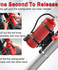 Quick Release Fire Extinguisher Mount Bracket For Jeep Wrangler TJ JK JL JKU And Universal UTV Roll Bar Aluminum Holder in use
