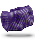 Purple Super Comfy Adjustable Blow Up Neck Pillow for travel with 360 degree support shown inflated against white background.