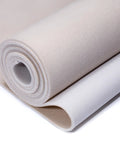 Rolled Babnecl suede auto headliner fabric, microfiber velvet with foam backing, beige and grey, 96in L × 60in W.